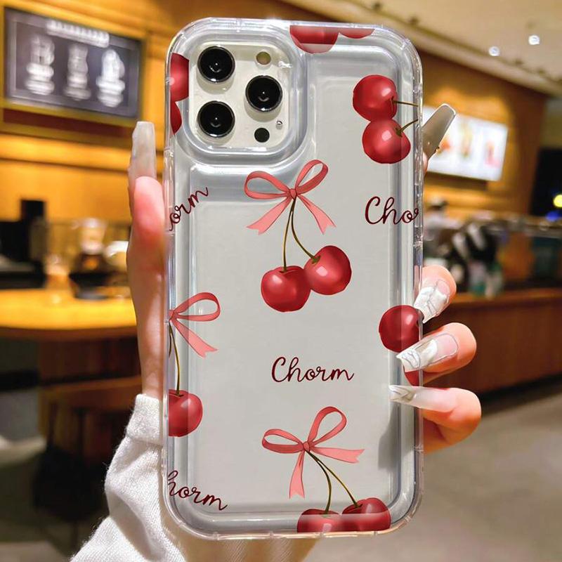 Summer Fruit Blue Berry Cherry Print Phone Case for IPhone 16 15 14 13 11 12 Mini Pro Max 16e X XS XR 7 8 Plus SE2 Clear Cover