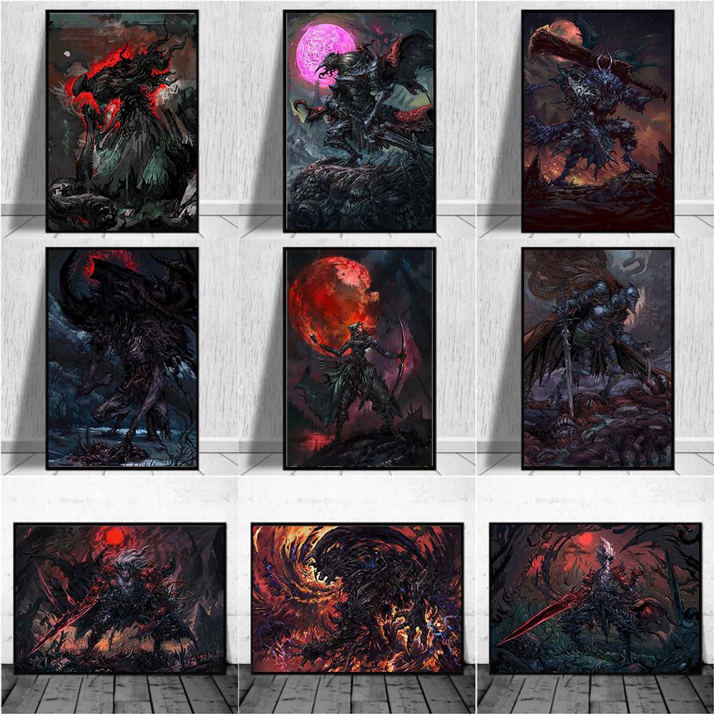 Abstract Magic Dark Monsters And Knights Prints Poster Canvas Painting Modern Wall Art Picture HD Living Room Bedroom Home Decor