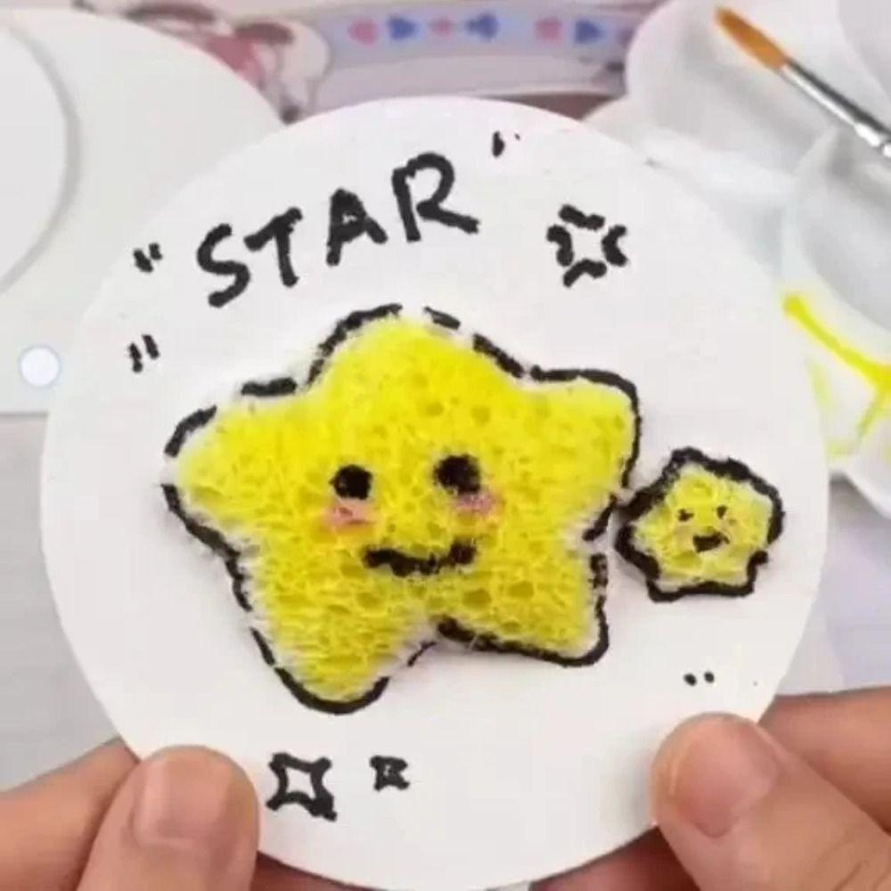 Educational Toy Puffy Texture Paper Foam Facial Cleansing Sponge  for Children