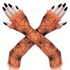 Gothic Halloween Gloves Lolita Mesh Mitten Fashion Spider Web Gloves  Cosplay