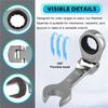 AEE2-Short Handle Ratchet Wrench With Movable Head,Quick Dual-Purpose Open End Wrench,Hardware Tool, Labor-Saving Wrench