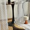 Wavy Lace Curtain Long Privacy Protection Curtain Room Divider Breathable Mesh Curtain for Living Room Hotel Restaurant
