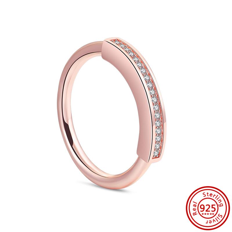 925 Sterling Silver Rings for Women Original Infinity Love Heart Engagement Wedding Ring Rose Gold Zircon Luxury Jewelry Gift