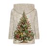 Women's Fashion Casual Long Sleeve Christmas Print Hooded Knitted Sweatshirt