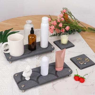 4 bandejas organizadoras para lavabo de baño, de diatomita, de secado rápido.