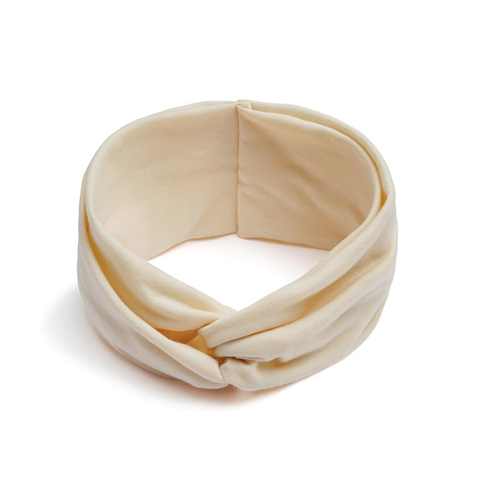 Breites gekreuztes Stirnband, einfarbiges Stretch-Sport-Yoga-Stirnband für Damen