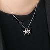 Black Diamond Love Necklace Letter K Heart Shaped Collar Chain Cold and Elegant Design Neckchain