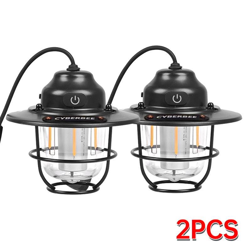 Outdoor Portable Handheld Light with Long Lifespan Tent Light Hanging Light Typec Rechargeable Flashlight Waterproof Light