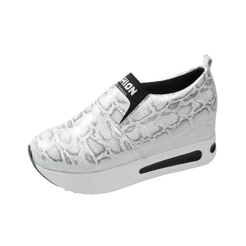 

Модные женские кроссовки с леопардовым принтом, весенние спортивные туфли на толстой платформе, женские нескользящие мокасины из искусственной кожи с толстой подошвой 40