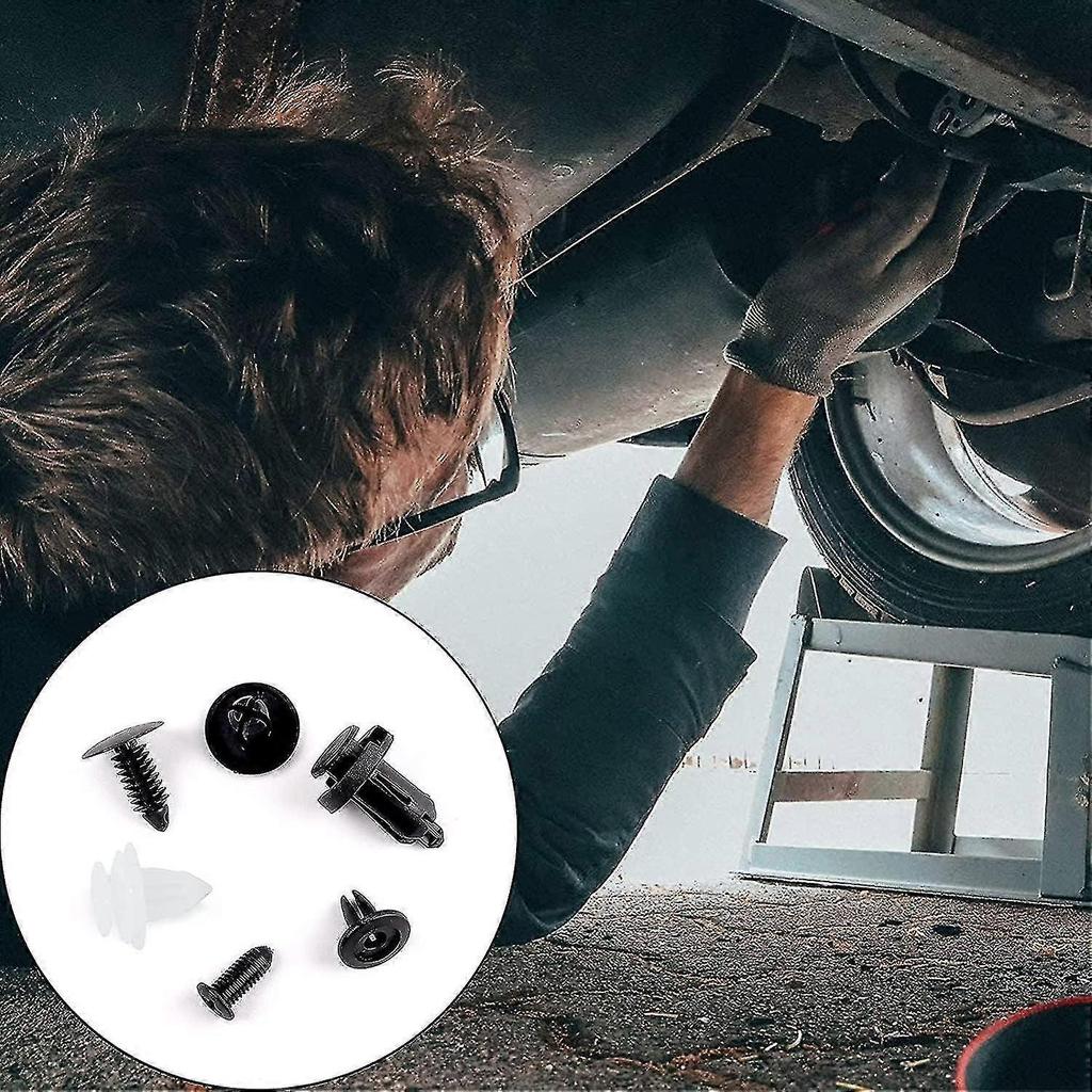 100 Pcs Car Body Trim Clips, Plastic Rivet Fasteners Universal Auto Black Nylon Clips Bumper Clips Car