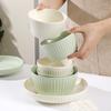 2025 New Style Ceramic Tableware Set: Creative Roman Design Rice and Fruit Bowls with Plates