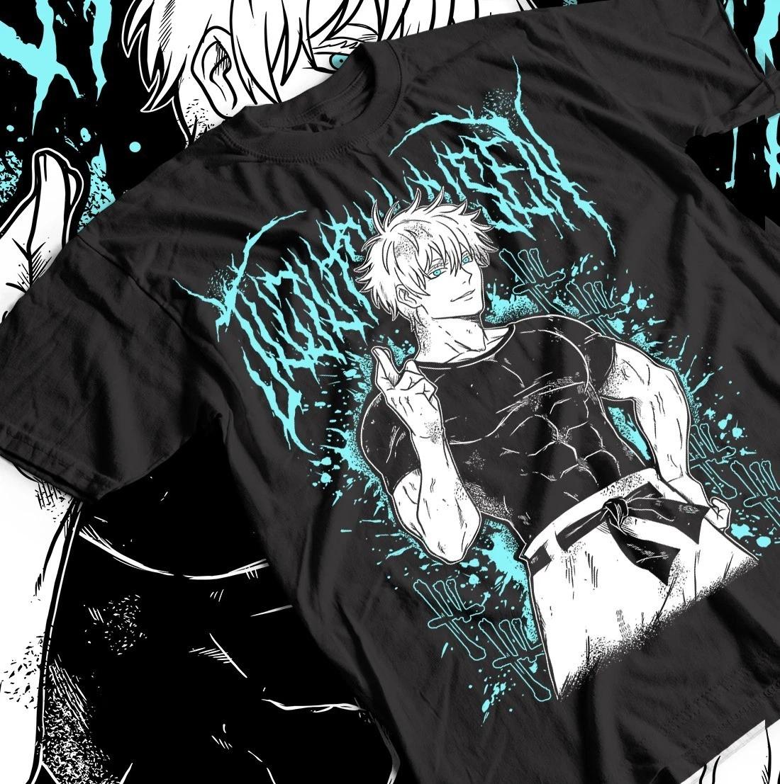 Футболка Jujutsu Kaisen, Хоррор Аниме Футболка, Футболка Годжо Сатору, Забавный Подарок Топ, Все L