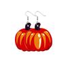Fall Thanksgiving Earrings Leather Pumpkin Leaf Shape Leather Earrings