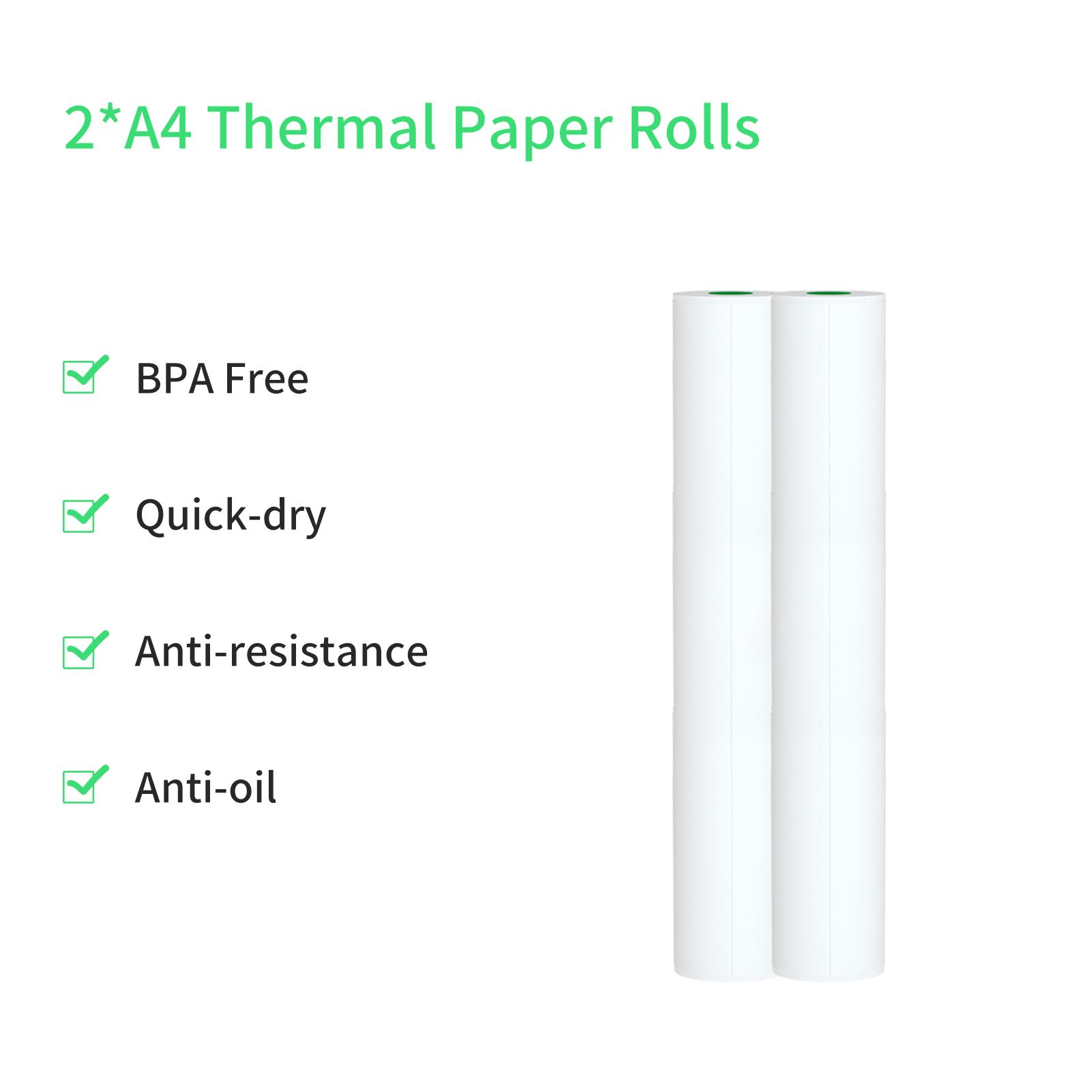 

PeriPage 2 Rolls Thermal Paper Compatible with PeriPage A40 Thermal Printer Quick Dry Perfect for Photo Picture Receipt