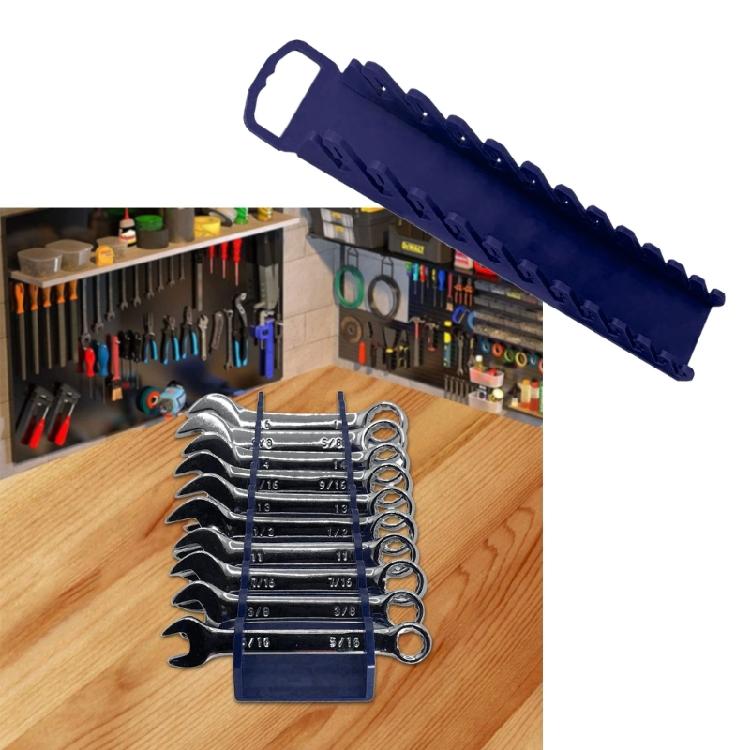 Heavy Duty 12 Slot Anti Slip Ergonomic Magnetic Wrench Rack Plastic Tool Holder Support Space Efficient Workshop Design