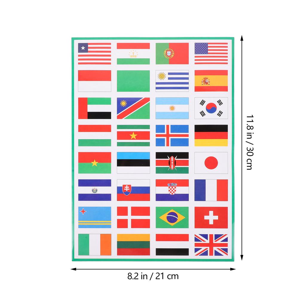 Countries Flags Stickers Multi Territorial Maps Nations Patterns Face Sticker Self-Adhesive Travel Stickers 7 Sheet/224 PCS