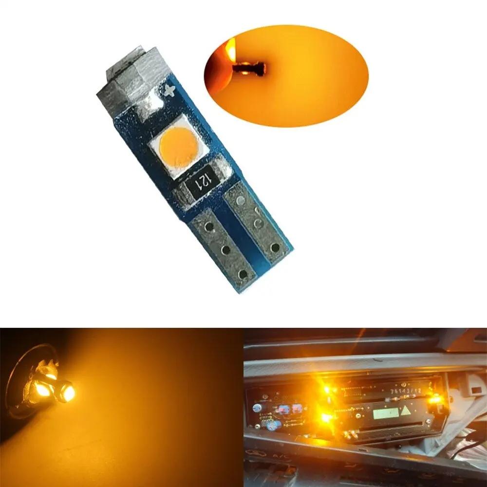 10PCS Super Bright LED T5 3SMD Car Motorcycle Dashboard Light Wedge Instrument Lamp Indicator Signal Bulbs DC12V 3030smd