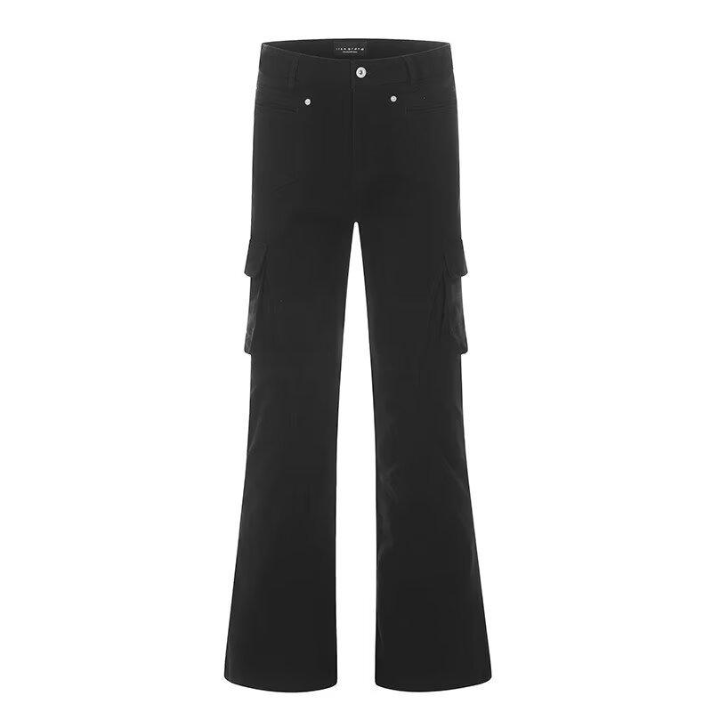 Manufacturer American retro multi-pocket tooling jeans men's and women's trendy high street loose and thin long pants