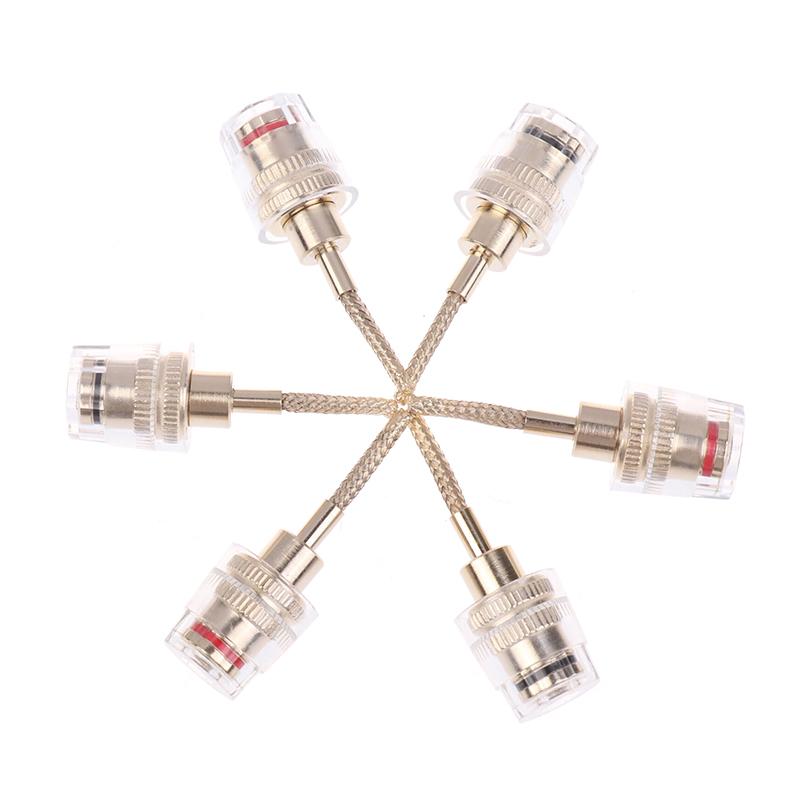 2/4Pcs 4MM Banana Female To 2MM Pin Connector HIFI Cable Adapter Plug Braided Copper Wire Socket Audio Terminals
