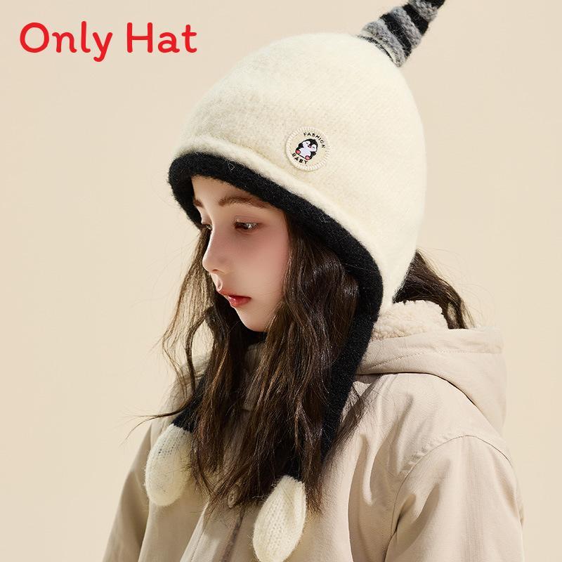 Kids Penguin Knit Hat With Ear Covering Warmth For Toddler Winter Wear