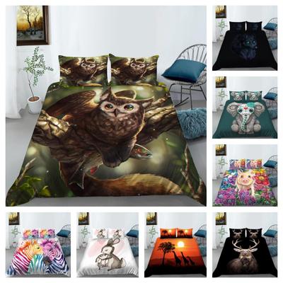 Juego de funda de cama con estampado de animales en 3D, ropa de cama para el hogar, edredón de microfibra cómodo y lavable, funda de edredón individual