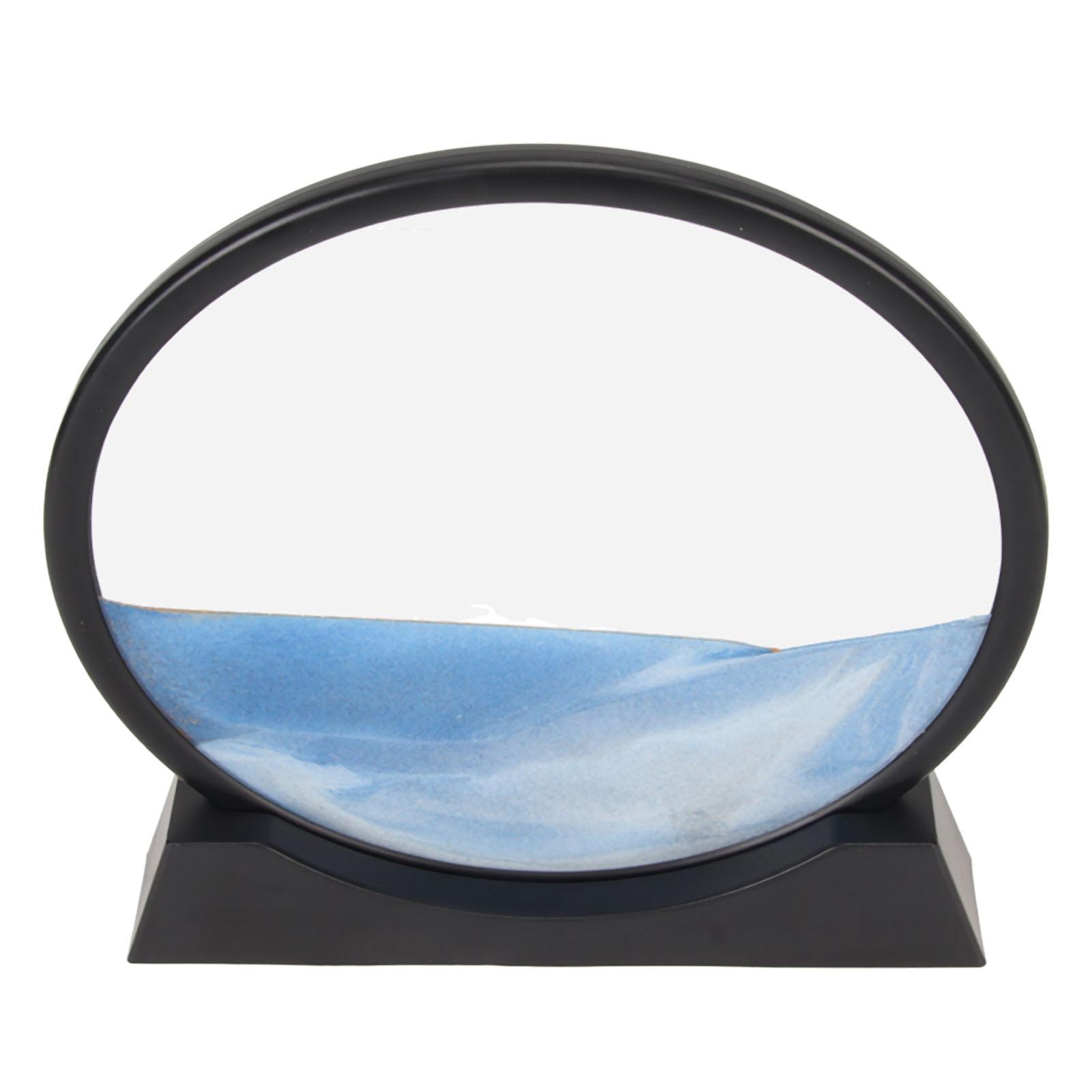 

12-дюймовая движущаяся песчаная художественная картина круглая вращающаяся на 360 градусов 3D жидкое движение глубоководный песчаный пейзаж синий