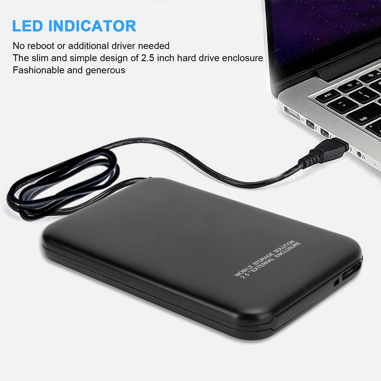 2.5-дюймовый HDD внешний мобильный жесткий диск USB 3.0 HighSpeed для настольного ноутбука(120 г ) gray