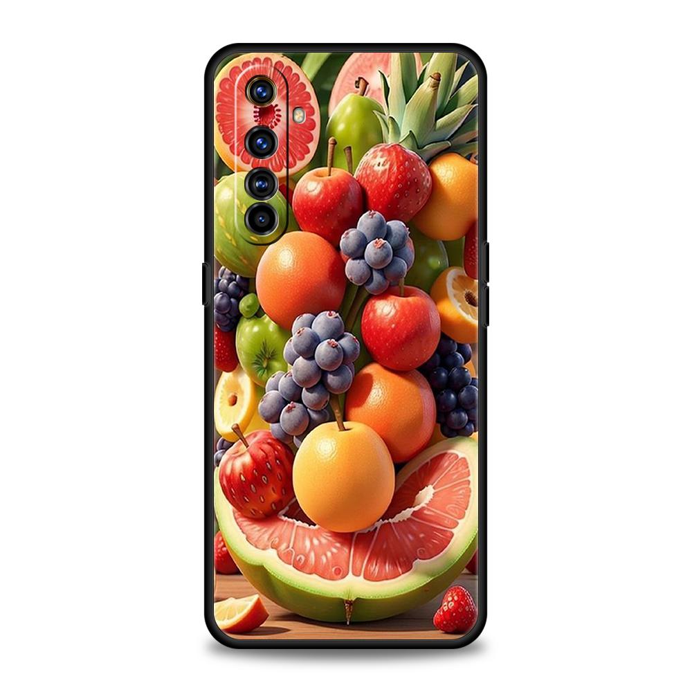 

Cartoon Fruit Phone Case for Realme 8 9 Pro Plus 8i 9i 6 7 GT2 C21 C25 C3 C11 11 Pro 5G Plus Shockproof Silicone Shell Capas Bag for realme c3