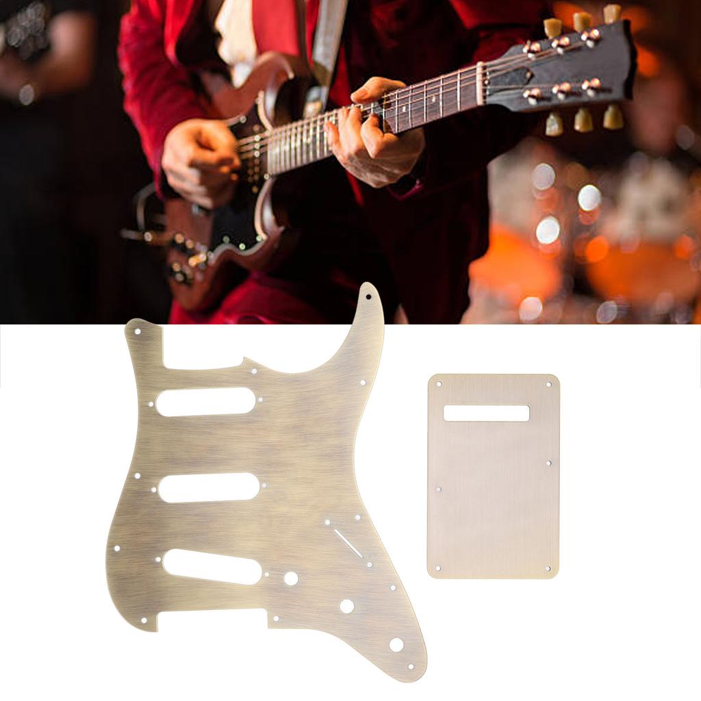 Electric Guitar Pickguard and Backplate Bronze Color Metal SSS Pick Guard Back Plate Set for 3 Singl
