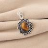 Yellow Tiger Eye Gemstone 925 Sterling Silver Jewelry Designer Women Pendant 1.37" Gift CP-40-25