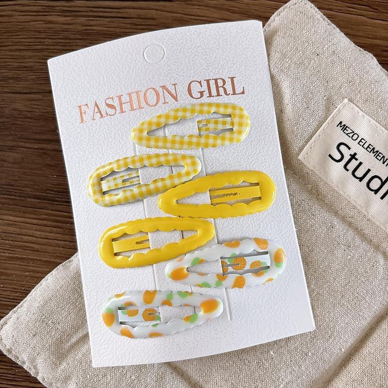 Lot de 6 Pinces BB Imprimé Fruits pour Cheveux Fillettes Frange Côté Pinces à Cheveux Enfants Pinces à Cheveux Carreaux Barrettes Accessoires de Cheveux