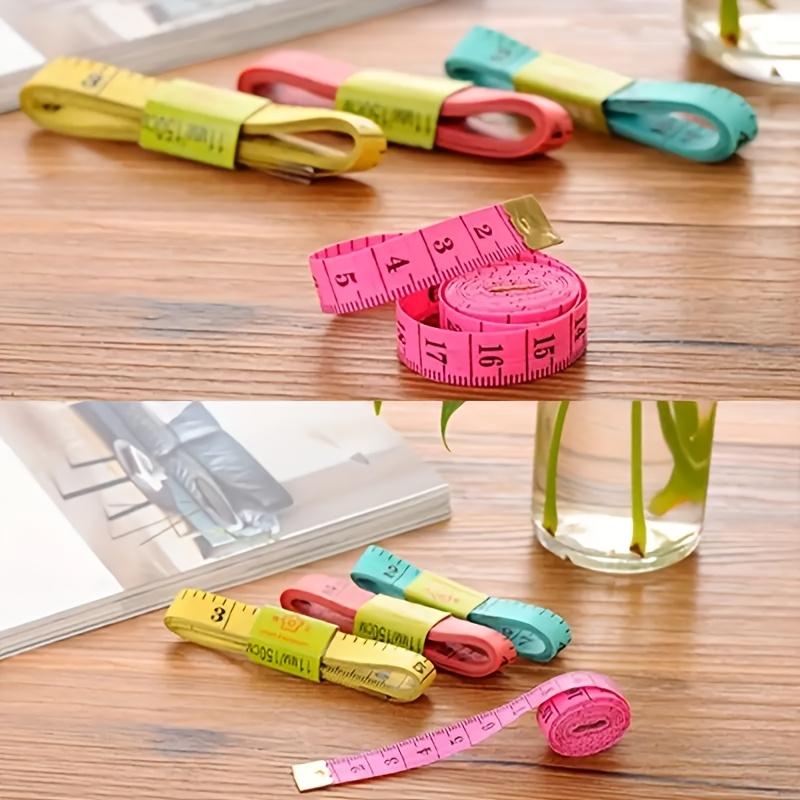 5pck Soft Measuring Tape for Sewing 60inch/150cm Body Measurement Tailor's Ruler with Metal End Accurate Tape In Assorted Colors