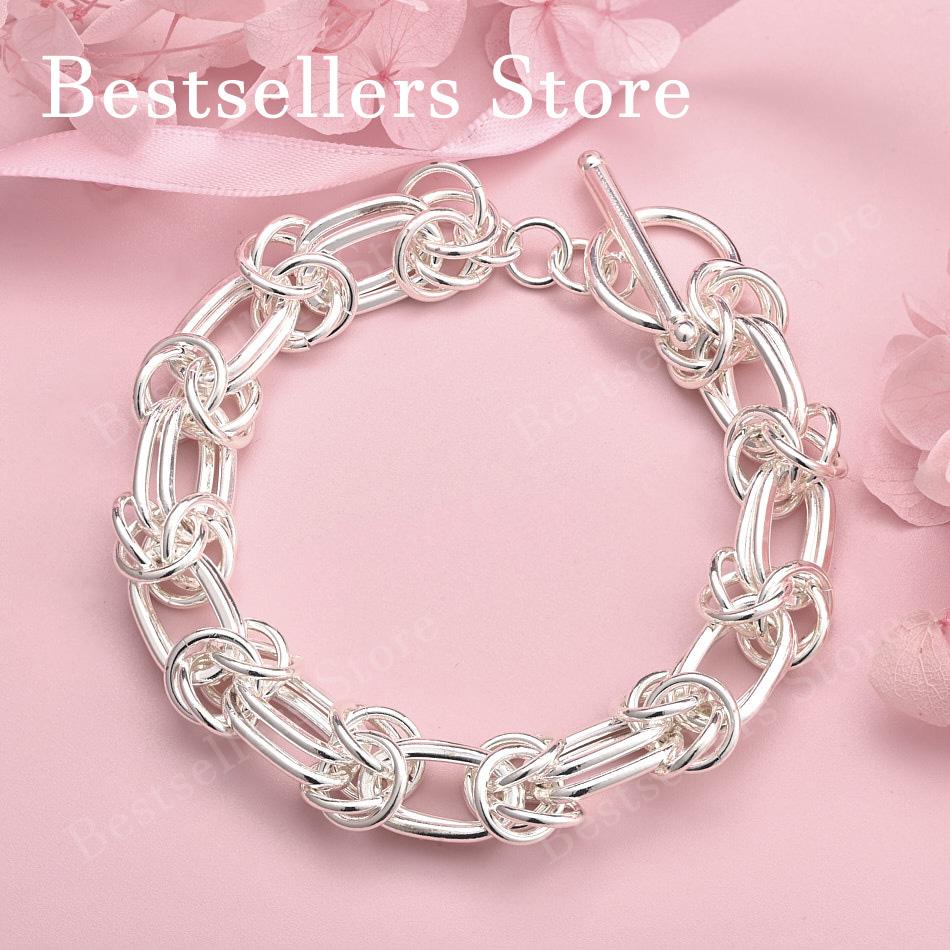 925 sterling silver 8-inch exquisite woven bracelet, fashionable men's and women's party wedding accessories and accessories