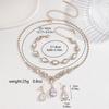 Ladies' Fashion Simple, Gorgeous and Elegant Crown Necklace Earrings Bracelet Zircon Set