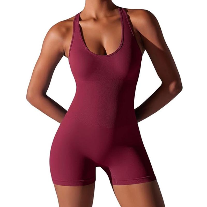 

Новый костюм для йоги, облегающий однотонный цельный комбинезон, бесшовный и дышащий комбинезон для йоги для женщин в воздухе L
