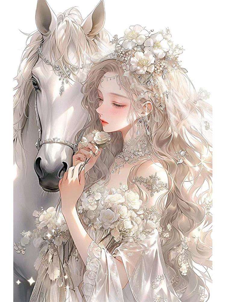 Diamond Painting Embroidery of the Zodiac and Anime Fairy Portrait Set 5DDIY Colorful Dragon, Rabbit, and Pig Home Decoration