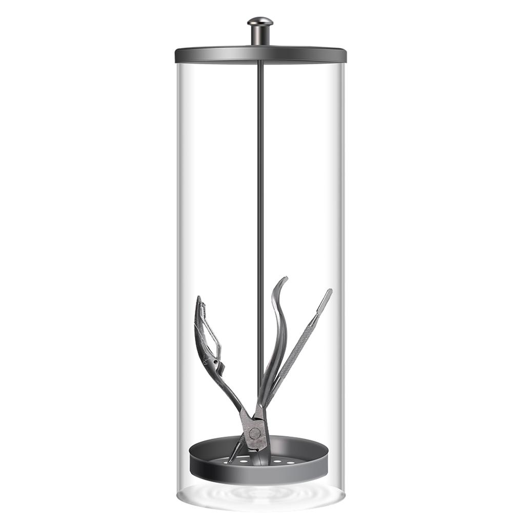 2 Types Disinfection Jar Sterilization Container Sanitizer Glass Jar Manicure Tools for Salon