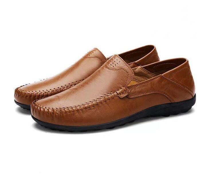

Модная мужская повседневная кожаная обувь, роскошный бренд, мягкие мужские лоферы, мокасины, дышащие слипоны, черная обувь для вождения, большой размер 39-44 44 коричневый