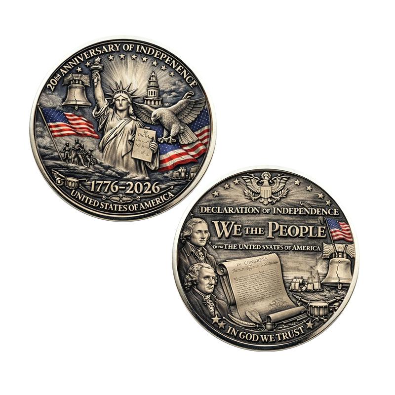 US 250th Anniversary Statue of Liberty & Declaration of Independence Commemorative Challenge Coin