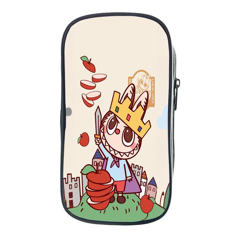 Labubu Cartoon Pen Bag The Monsters Printed Stationery Box Abubu Large Capacity Pencil Case Cute Anime Bags Student School Bag