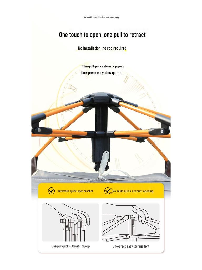 Portable Automatic Quick-Open Tent for Camping, Beach, and Park - Thickened and Rainproof