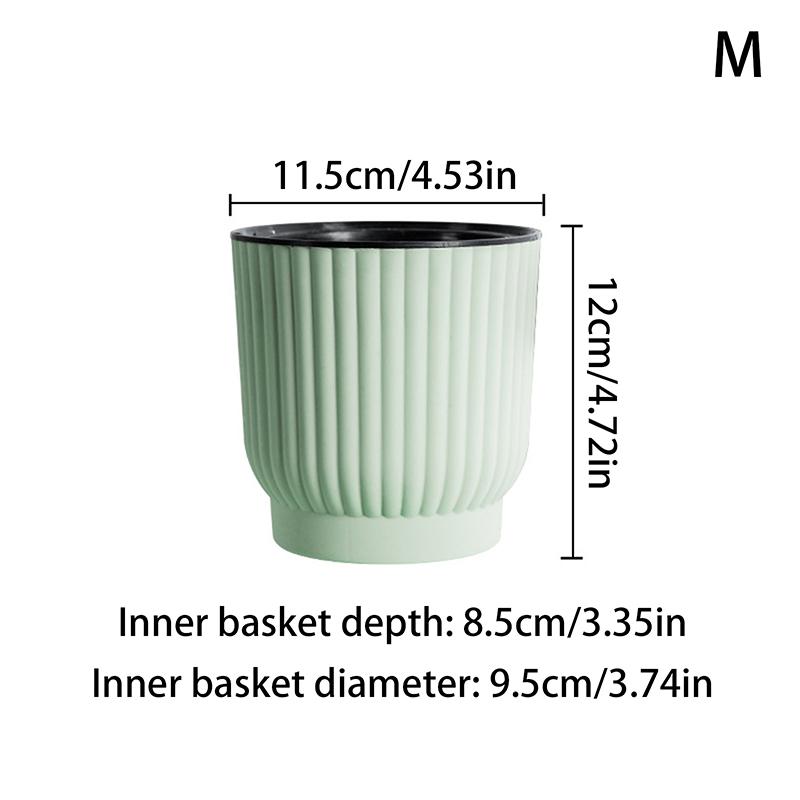 Lazy Self Watering Plastic Flower Pot Double Layer Hydroponics Green Plants Bonsai Pot Vases Succulent Potted Home Office Decor