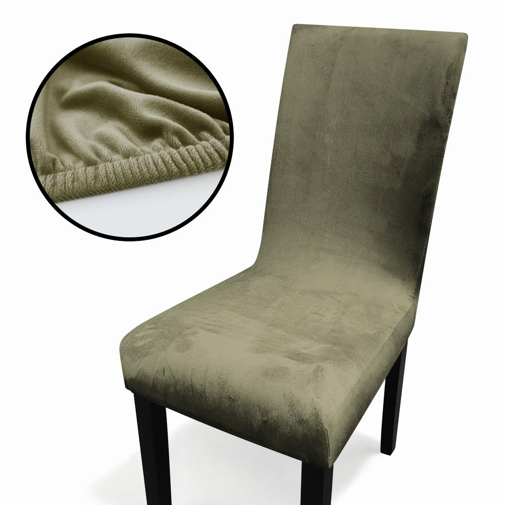 Velvet Home Dining Seat Protector Premium Velvet Chair Cover Thickened Solid Color Stretchable Full Coverage Chair Covers 2026