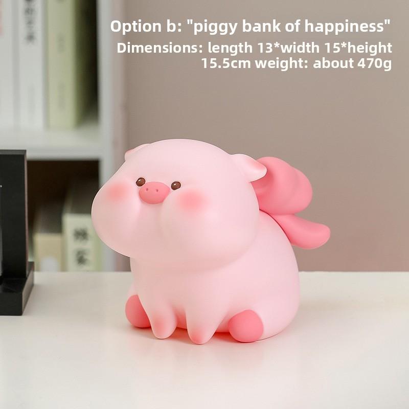 Cartoon Baby Pig Savings Jar with Rubberized Anti-drop Coating, Cute Pig Boi Piggy Bank, for Children's Festival