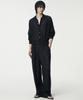 UMARMUNG Elastic Linen Belted Pants_Black