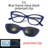 2 In 1 Spring Metal Hinge Magnetic Snap-on Sunglasses Polarized Clip Night Vision Glasses Nearsighted Sunglasses Cat Eye
