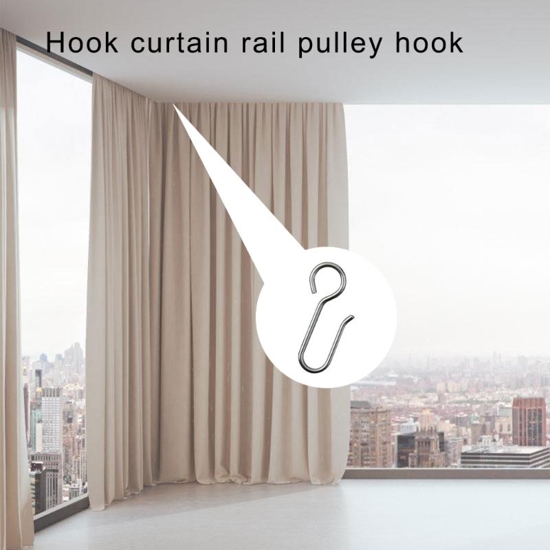 30Pcs Curtain Track Hooks S Shaped Metal Curtain Hooks Shower Curtain Wire Hooks Drapery Hooks for Ceiling Curtain Track