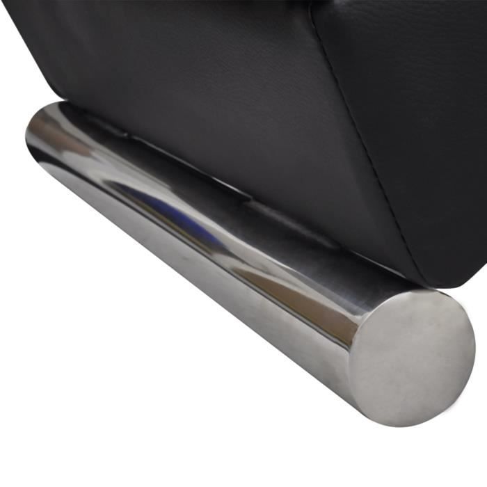 VidaXL Chaise longue Noir Similicuir