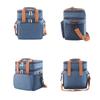 M-Modern-Crossbody Lunch Bag Double Layer Capacity Handbag Thermal Insulated Lunch Bag Portable Outdoor Picnic Reusable Black