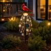 Easy Install Stake Lights Red Bird Solar Garden Light, Waterproof Landscape Lamp with Warm Glow, Ornaments for Lawn Flower Bed Outdoor Metal